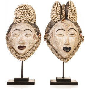 Punu Mask with Shells and Beads (Gabon) (Each)