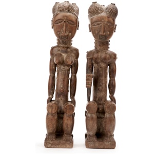Baule Ceremonial Figure Couple (Ivory Coast)